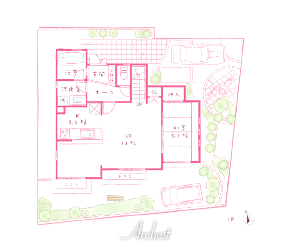手書きパースのサンプル9